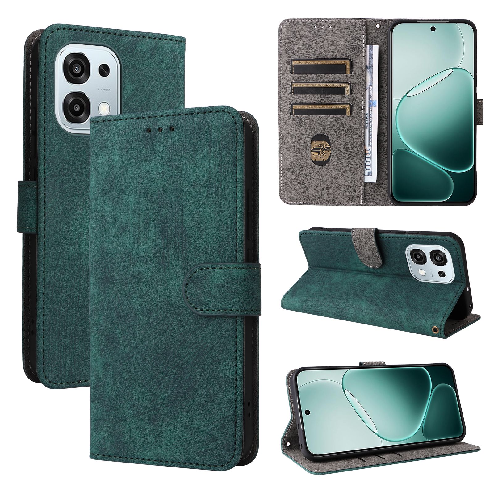 Flip Cover for Oppo A6 Pro - 6.57'' Inch PU Leather Phone Case Full-Body Protection Shockproof [RFID Blocking] Wallet Cover