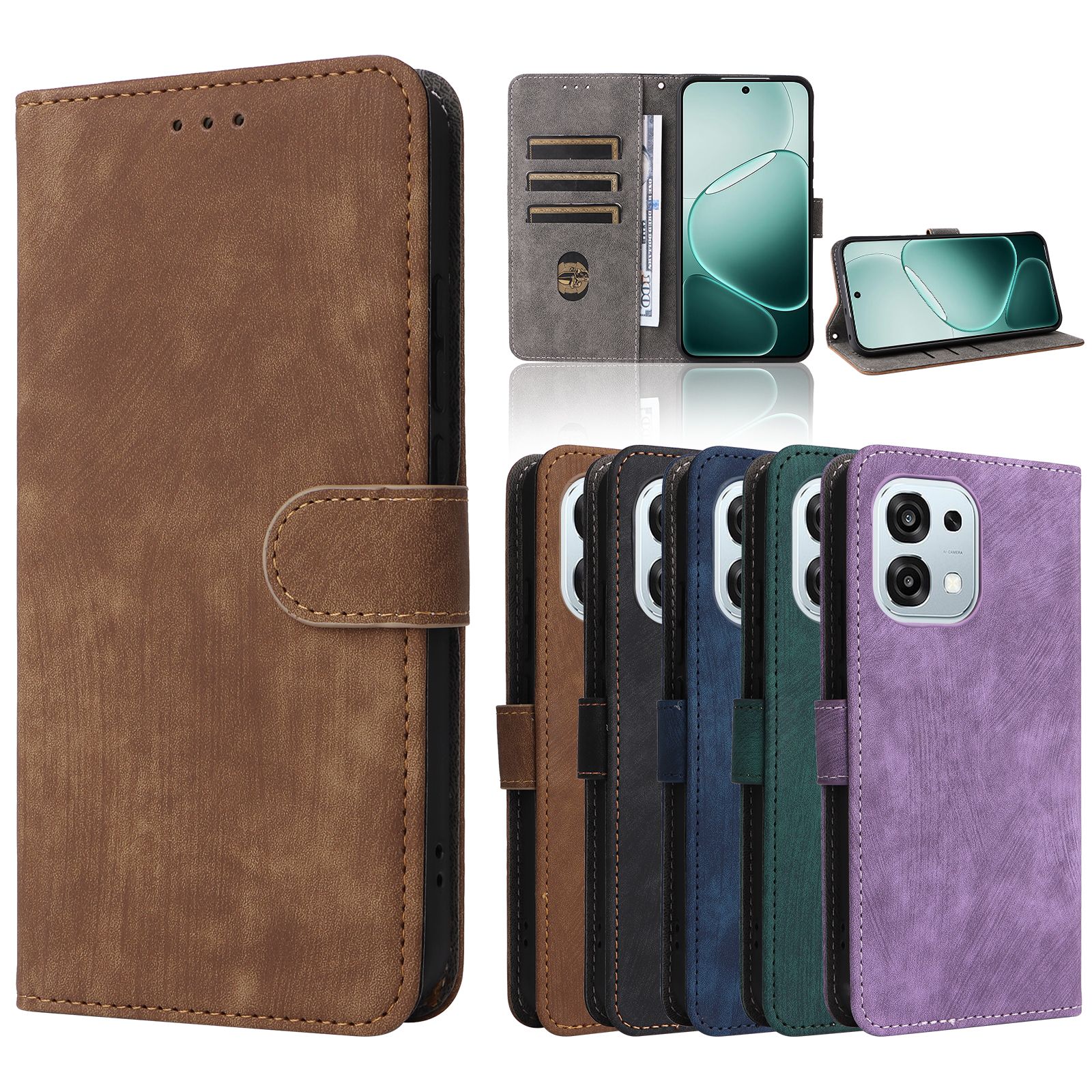 Flip Cover for Oppo A6 Pro - 6.57'' Inch PU Leather Phone Case Full-Body Protection Shockproof [RFID Blocking] Wallet Cover