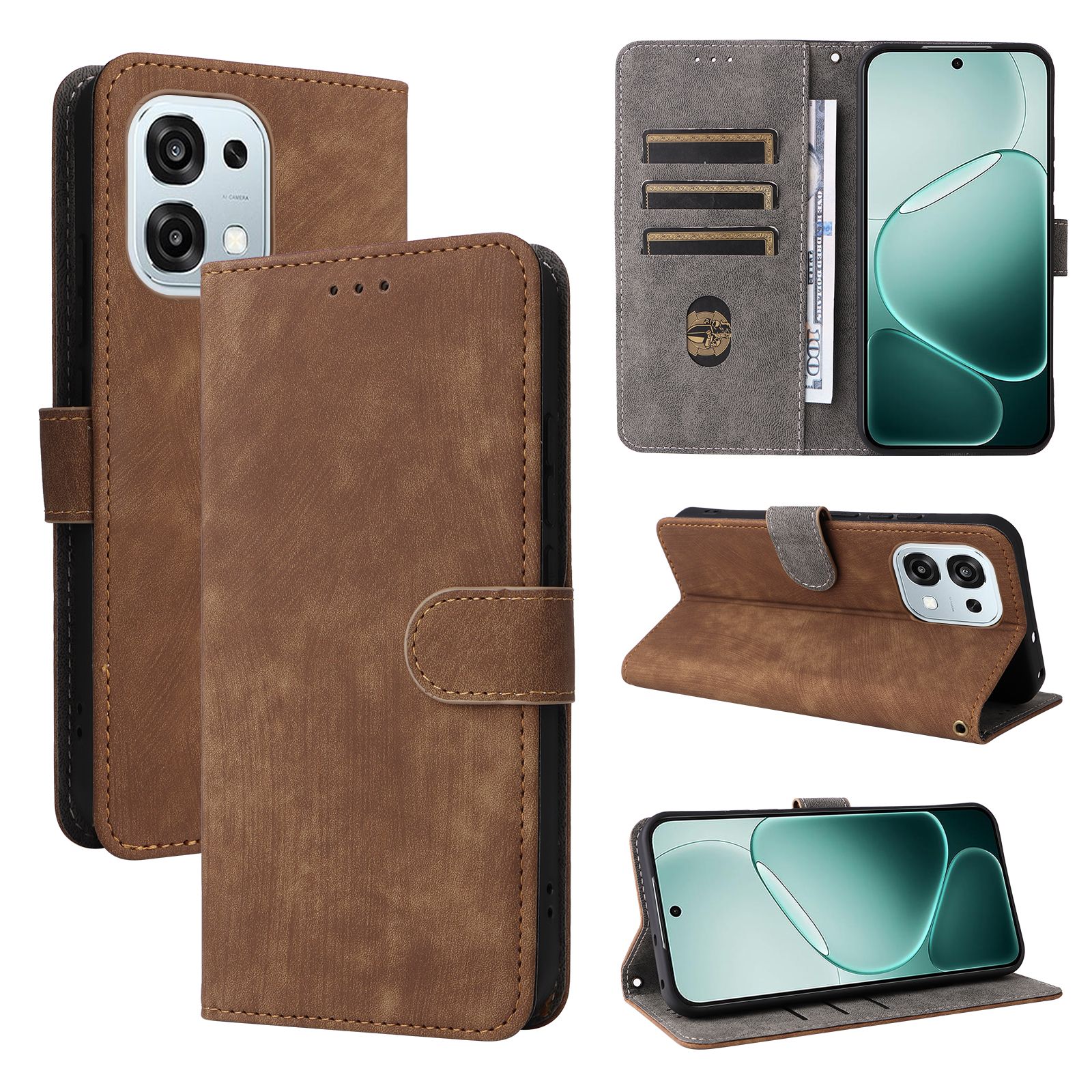 Flip Cover for Oppo A6 Pro - 6.57'' Inch PU Leather Phone Case Full-Body Protection Shockproof [RFID Blocking] Wallet Cover