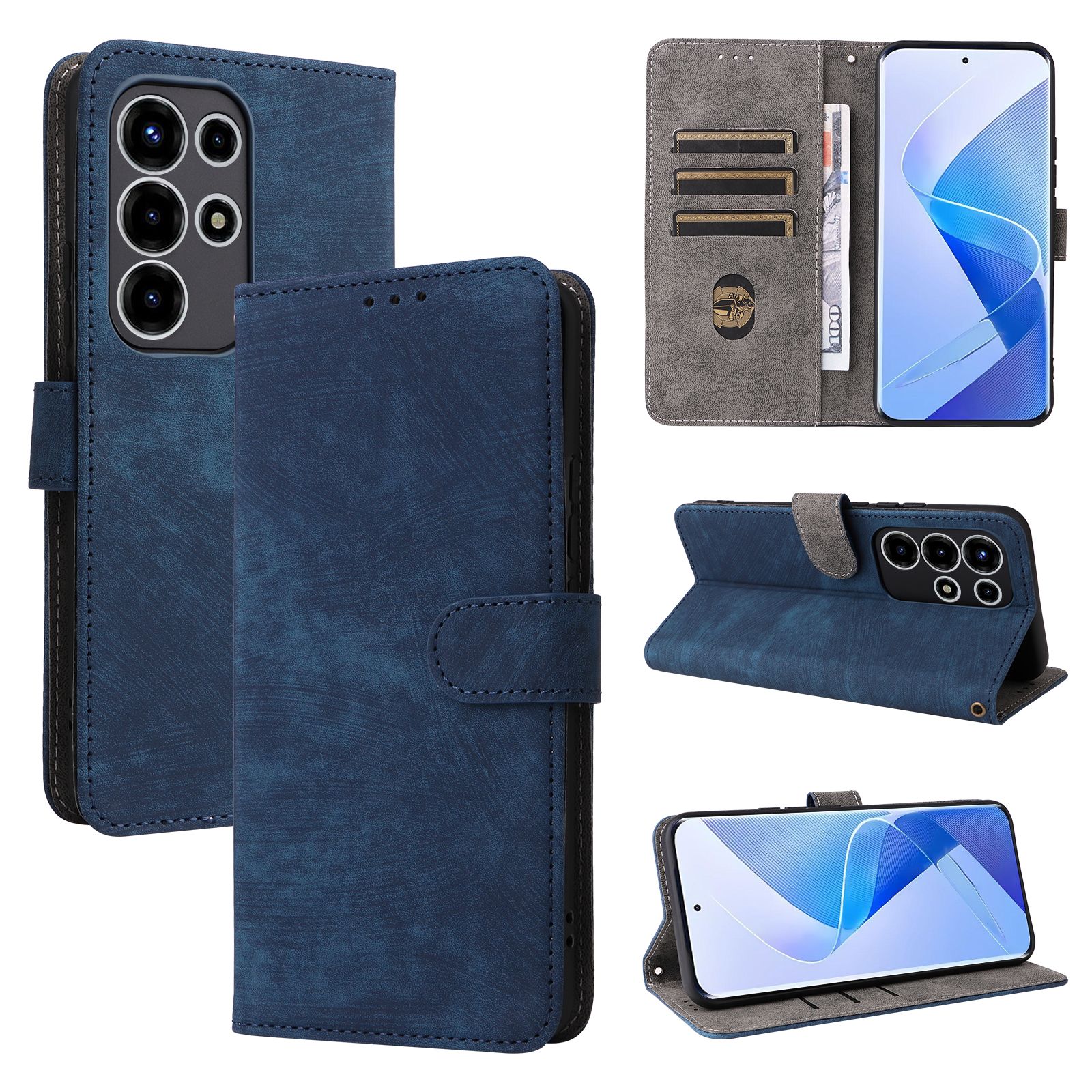 Flip Cover for itel Super 26 Ultra / Itel S26 Ultra / Itel Super 26Ultra PU Leather Phone Case Full-Body Protection Shockproof [RFID Blocking] Wallet Cover