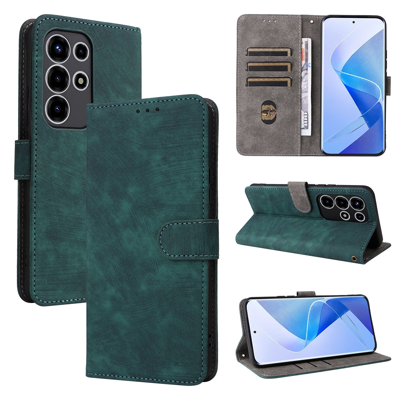 Flip Cover for itel Super 26 Ultra / Itel S26 Ultra / Itel Super 26Ultra PU Leather Phone Case Full-Body Protection Shockproof [RFID Blocking] Wallet Cover