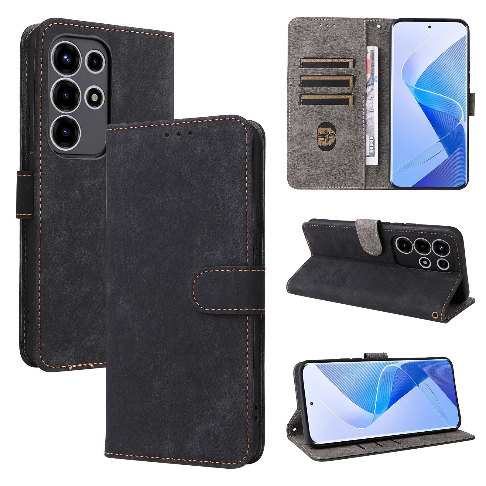 Flip Cover for itel Super 26 Ultra / Itel S26 Ultra / Itel Super 26Ultra PU Leather Phone Case Full-Body Protection Shockproof [RFID Blocking] Wallet Cover