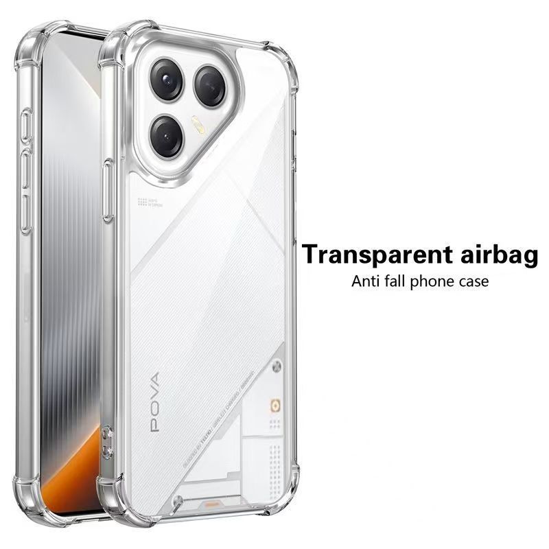 Transparent Soft Case Cover for Tecno Pova 7 4G LJ6, Anti Drop Soft Phone Case