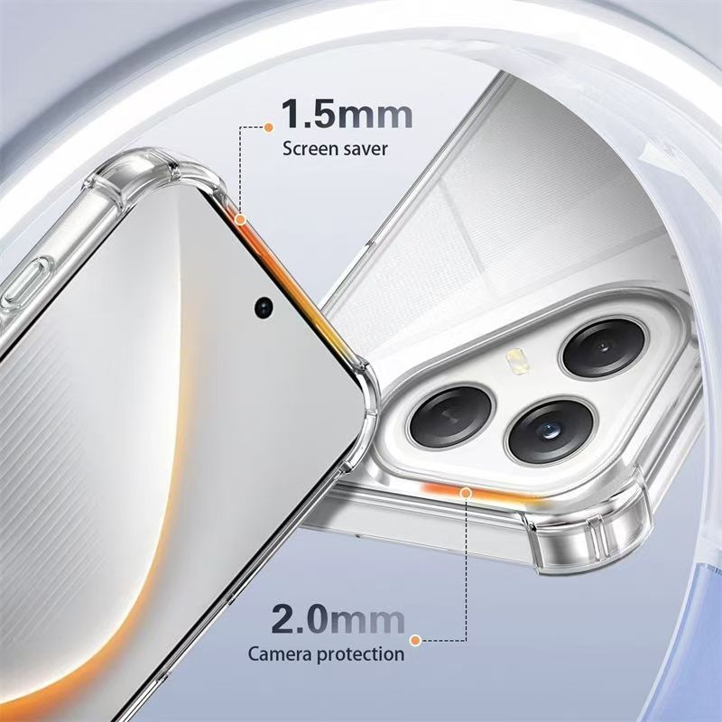 Transparent Soft Case Cover for Tecno Pova 7 4G LJ6, Anti Drop Soft Phone Case