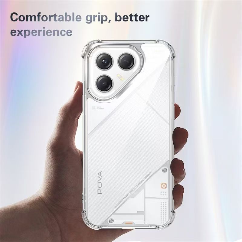 Transparent Soft Case Cover for Tecno Pova 7 Ultra 5G LJ9, Anti Drop Soft Phone Case