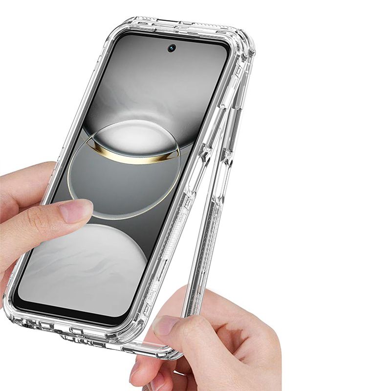 Cover for Tecno Spark 30C Transparent 3 in 1 Soft Hard Combination Phone Case
