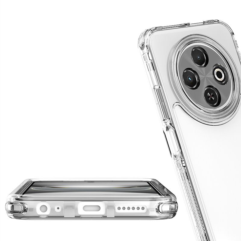 Cover for Tecno Spark 30C Transparent 3 in 1 Soft Hard Combination Phone Case