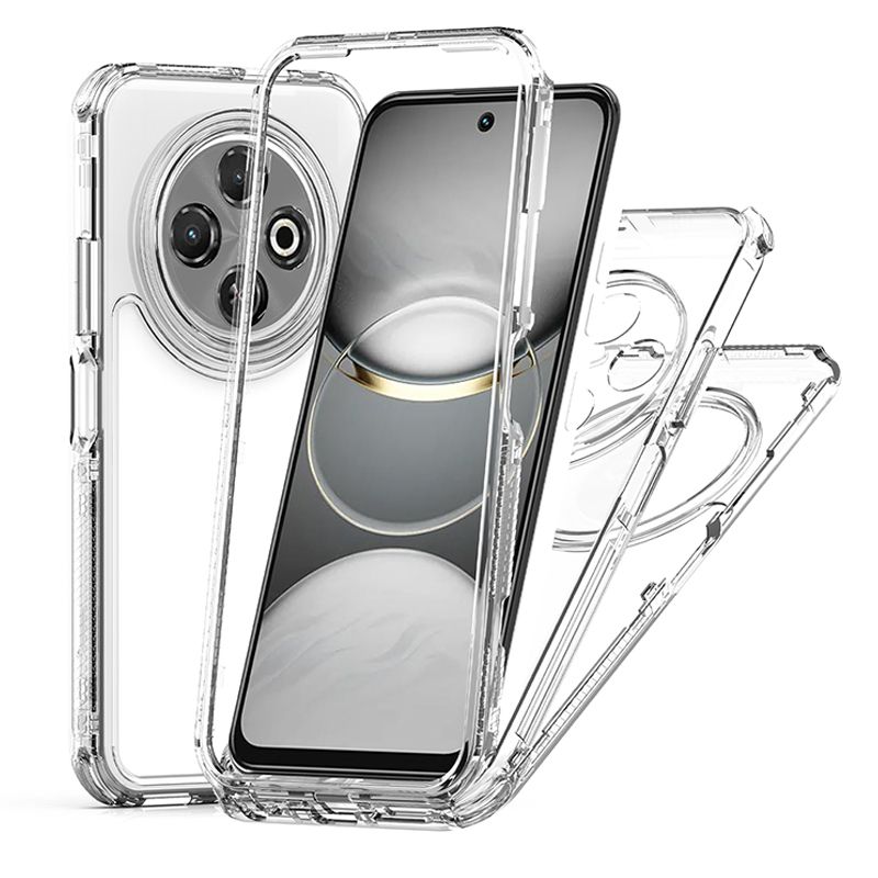 Cover for Tecno Spark 30C Transparent 3 in 1 Soft Hard Combination Phone Case
