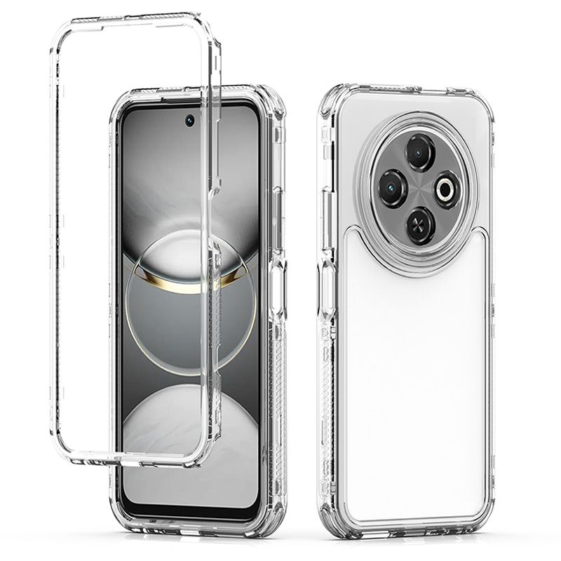 Cover for Tecno Spark 30C Transparent 3 in 1 Soft Hard Combination Phone Case