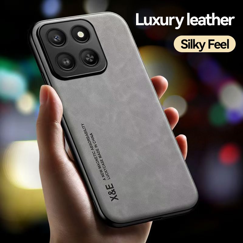 Luxury Business Lens Protection Phone Case for Honor X7D/Honor 400 Smart Magnetic Sheepskin Leather All-inclusive Back Cover