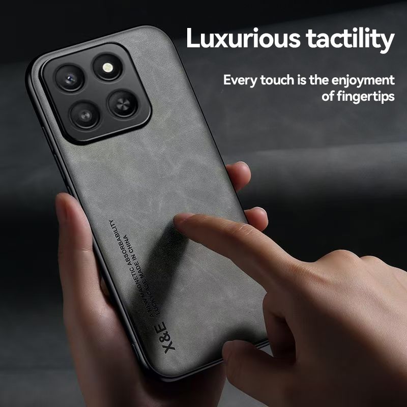 Luxury Business Lens Protection Phone Case for Honor X7D/Honor 400 Smart Magnetic Sheepskin Leather All-inclusive Back Cover