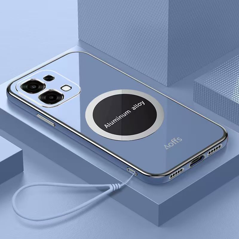 Phone Case for OPPO A6 Pro Shockproof Bumper 6D Straight Edge Plating Magnetic Silicone Cover