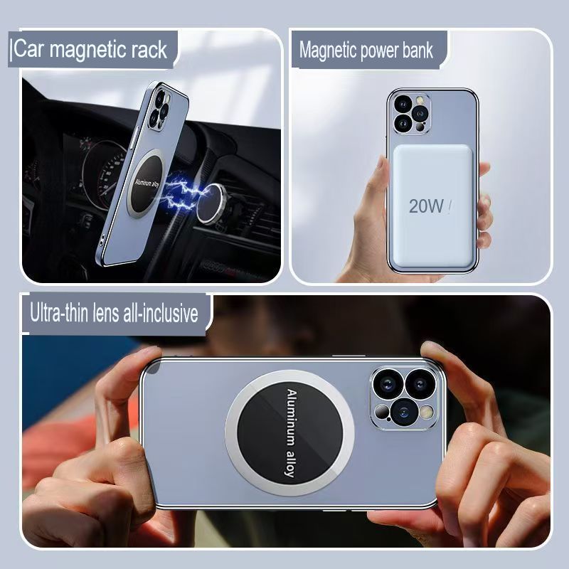 Phone Case for Honor X7D/Honor 400 Smart Shockproof Bumper 6D Straight Edge Plating Magnetic Silicone Cover