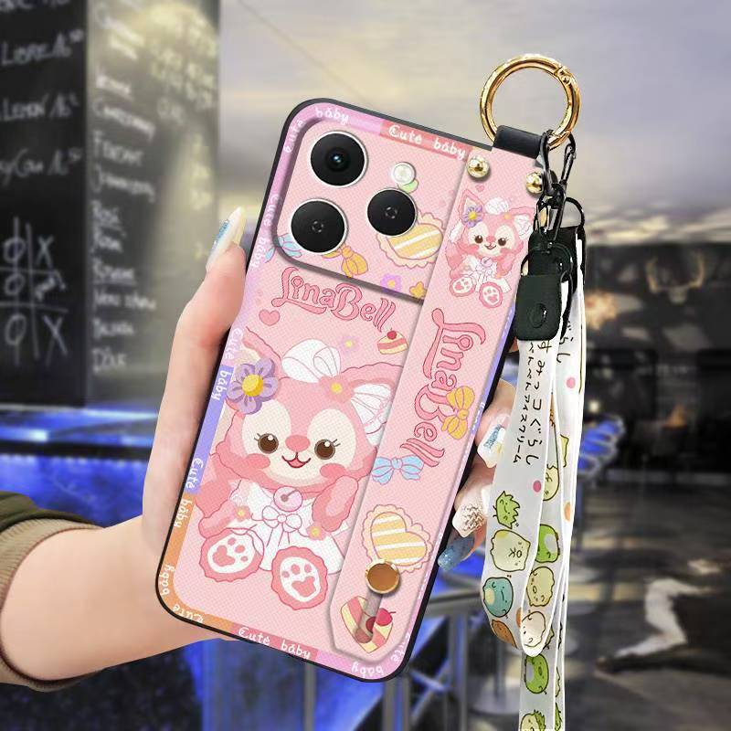 Phone Case for [ Tecno Spark 40 4G ] Cute Fashion Silicona Shockproof Cover with Pop Socket Stand