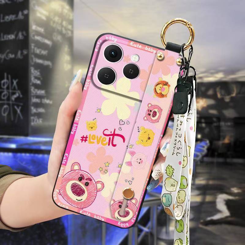 Phone Case for [ Tecno Spark 40 4G ] Cute Fashion Silicona Shockproof Cover with Pop Socket Stand