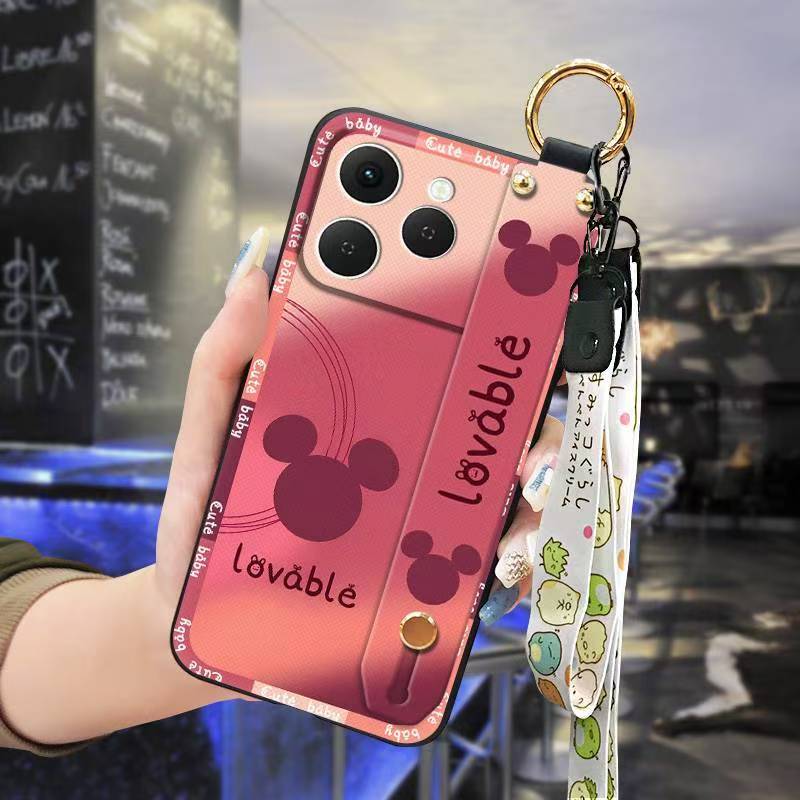 Phone Case for [ Tecno Spark 40 4G ] Cute Fashion Silicona Shockproof Cover with Pop Socket Stand