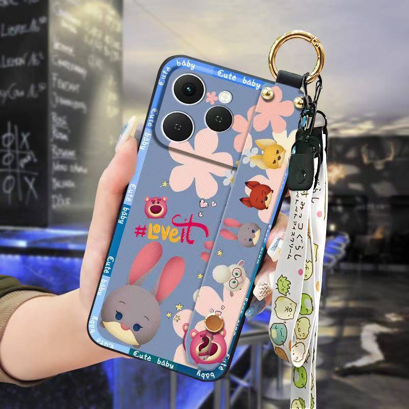 Phone Case for [ Tecno Spark 40 4G ] Cute Fashion Silicona Shockproof Cover with Pop Socket Stand