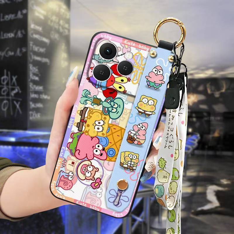 Phone Case for [ Tecno Spark 40 4G ] Cute Fashion Silicona Shockproof Cover with Pop Socket Stand