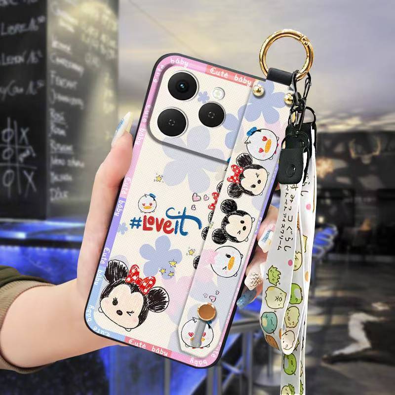 Phone Case for [ Tecno Spark 40 4G ] Cute Fashion Silicona Shockproof Cover with Pop Socket Stand