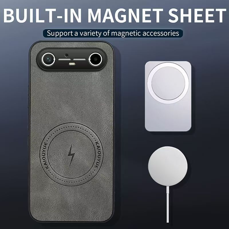 Luxury Business Phone Case for Tecno Spark Slim, Pova Slim Magnetic Sheepskin Leather All-inclusive Back Cover