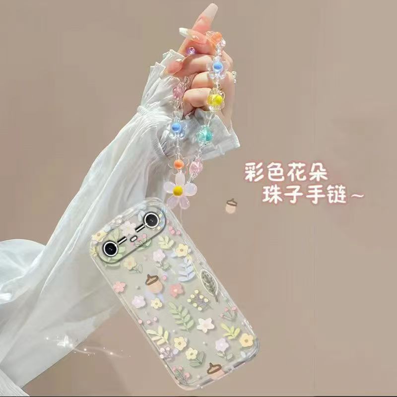 Phone Case for Tecno Spark Slim, Fashion Flowers Soft Case Fall Prevention Protective Cover for Tecno Spark Slim