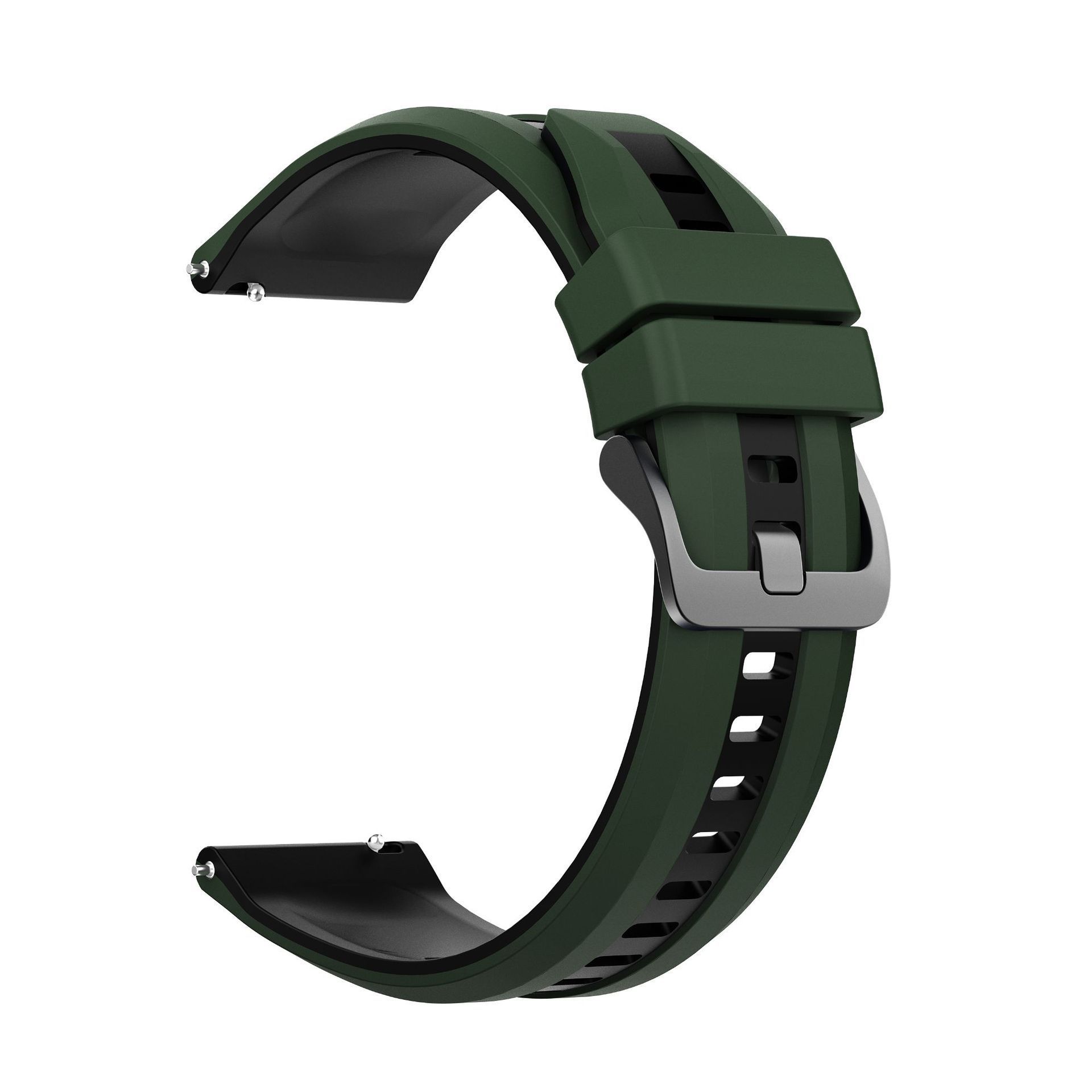 Silicone Replacement Bracelet Strap Compatible with Huawei Watch GT6 / Watch GT 6 (22MM) Dual-Color Silicone Strap with Black Steel Buckle,22mm Universal Replacement Band
