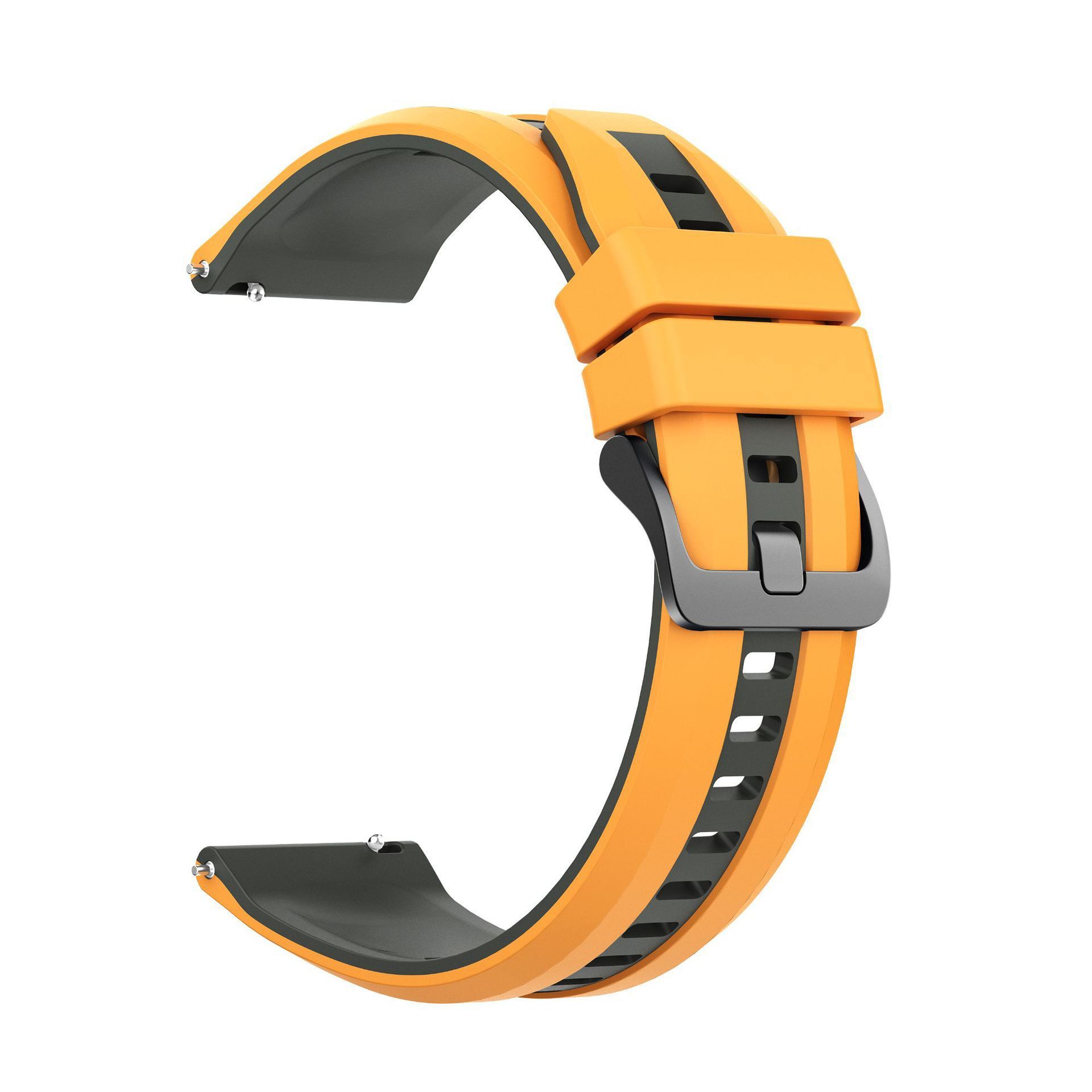 Silicone Replacement Bracelet Strap Compatible with Huawei Watch GT6 / Watch GT 6 (22MM) Dual-Color Silicone Strap with Black Steel Buckle,22mm Universal Replacement Band