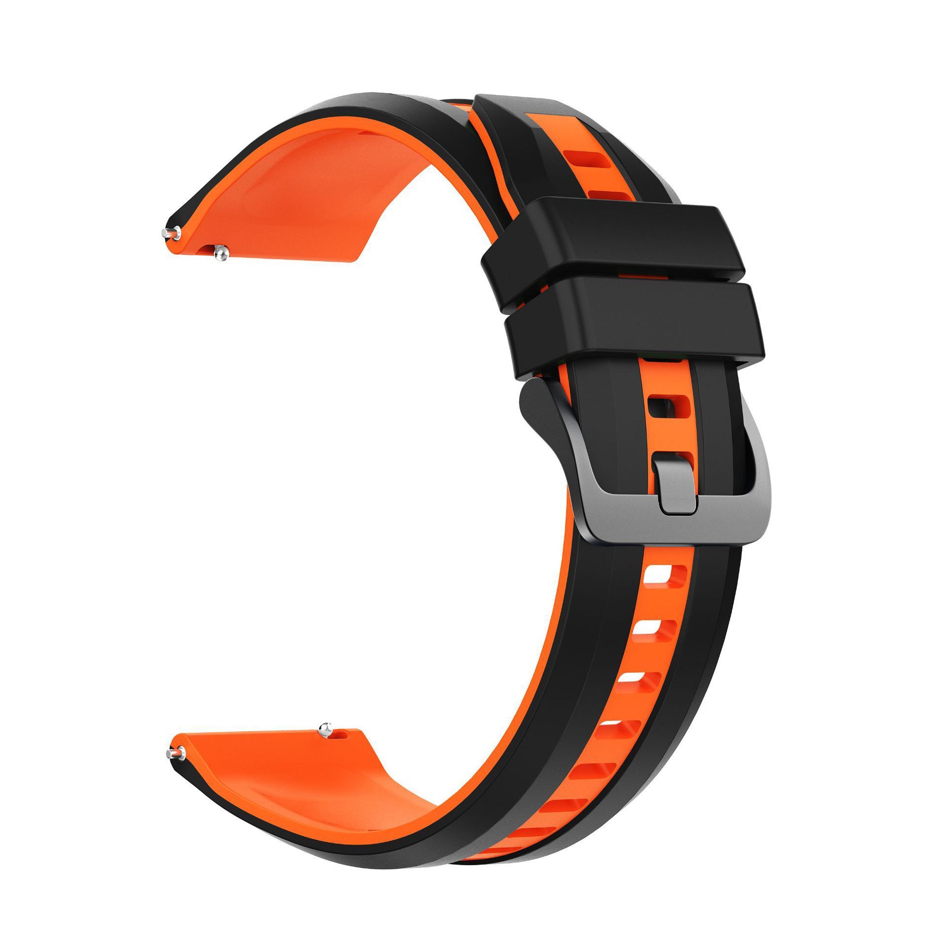 Silicone Replacement Bracelet Strap Compatible with Huawei Watch GT6 / Watch GT 6 (22MM) Dual-Color Silicone Strap with Black Steel Buckle,22mm Universal Replacement Band