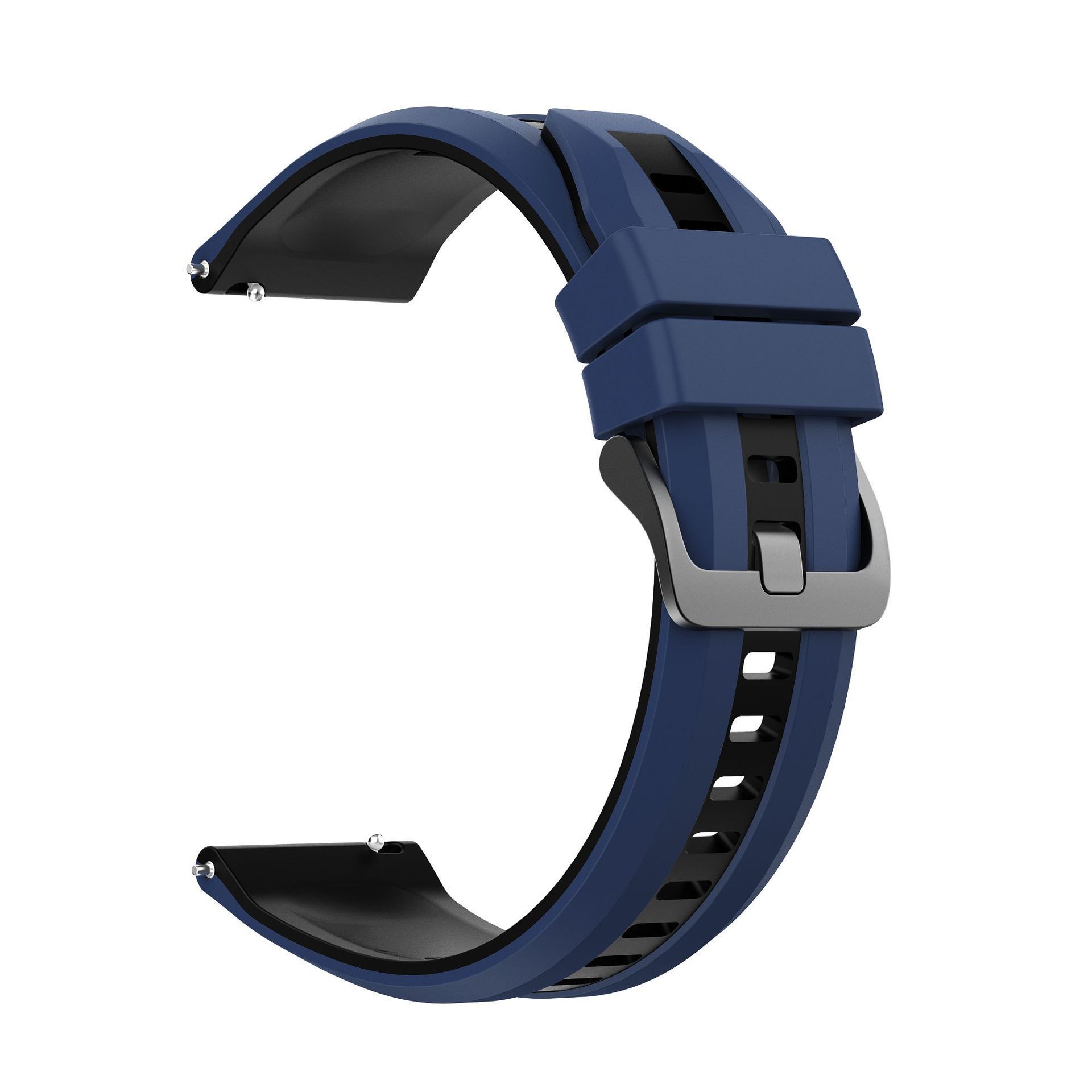 Silicone Replacement Bracelet Strap Compatible with Huawei Watch GT6 / Watch GT 6 (22MM) Dual-Color Silicone Strap with Black Steel Buckle,22mm Universal Replacement Band