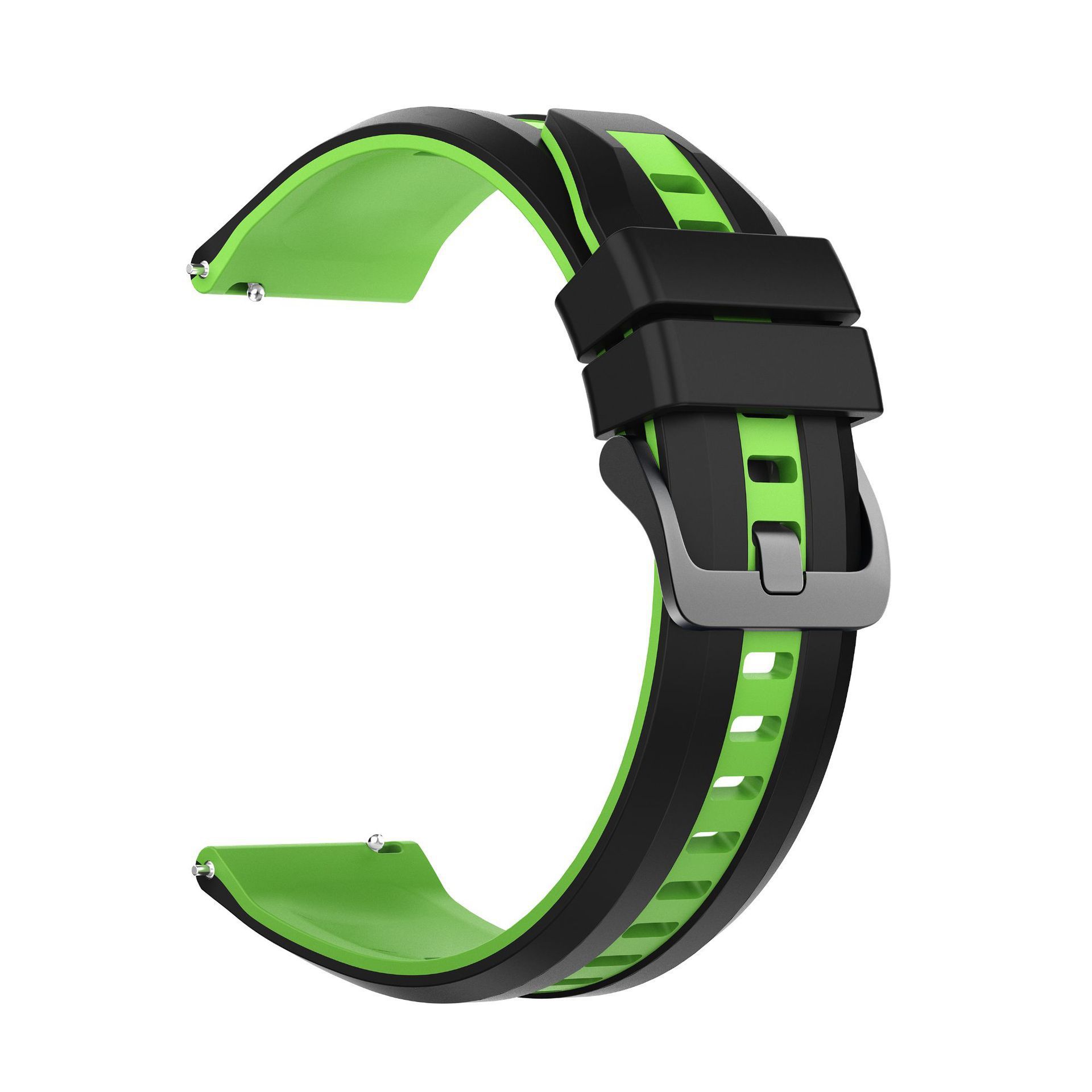Silicone Replacement Bracelet Strap Compatible with Huawei Watch GT6 / Watch GT 6 (22MM) Dual-Color Silicone Strap with Black Steel Buckle,22mm Universal Replacement Band