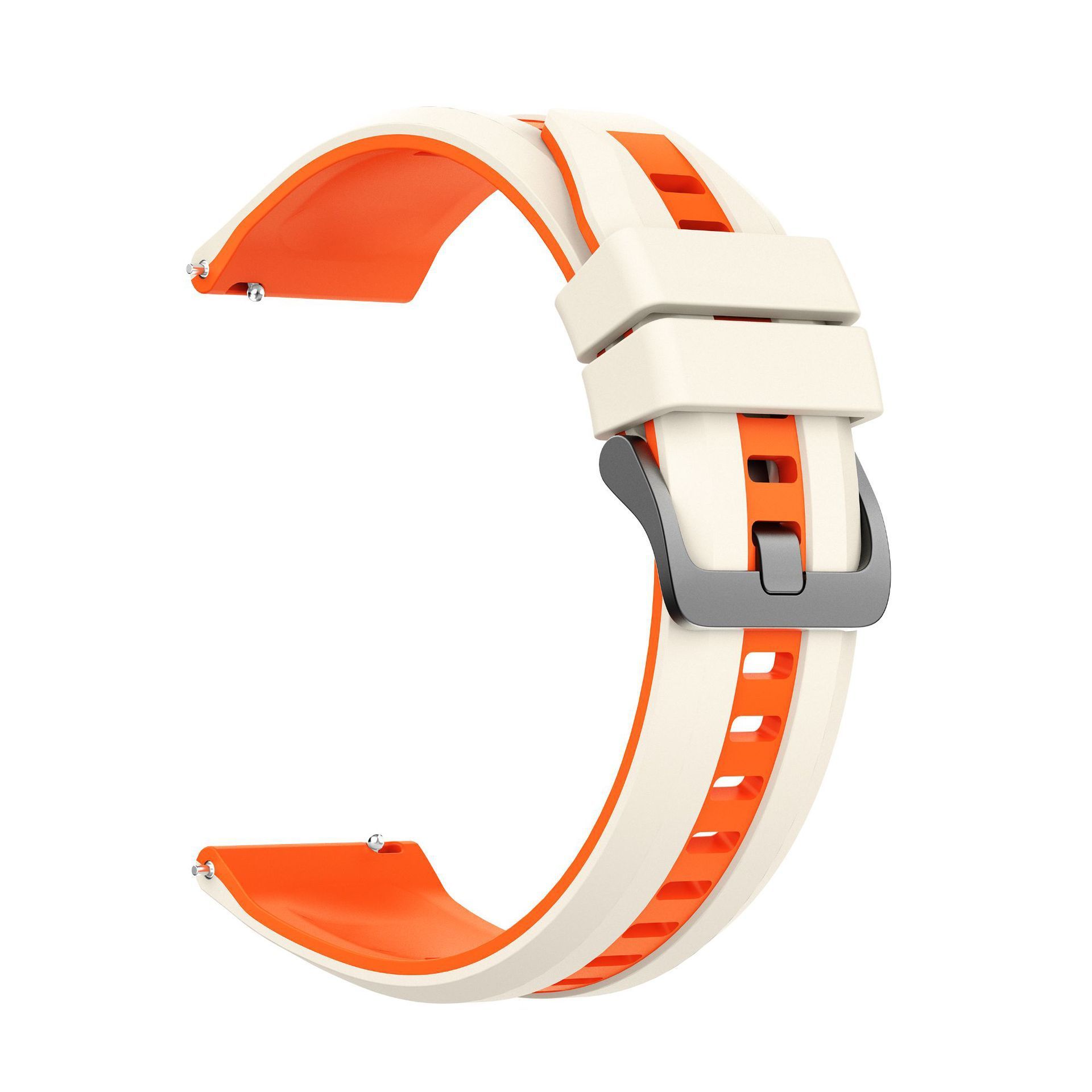 Silicone Replacement Bracelet Strap Compatible with Huawei Watch GT6 / Watch GT 6 (22MM) Dual-Color Silicone Strap with Black Steel Buckle,22mm Universal Replacement Band
