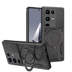 Phone Case for Infinix Note 50 Pro 4G/Note 50 4G Magnetic 360° Rotating Ring Stand Full Coverge TPU Hybrid PC Cover