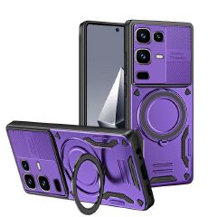Phone Case for Infinix Note 50 Pro 4G/Note 50 4G Magnetic 360° Rotating Ring Stand Full Coverge TPU Hybrid PC Cover