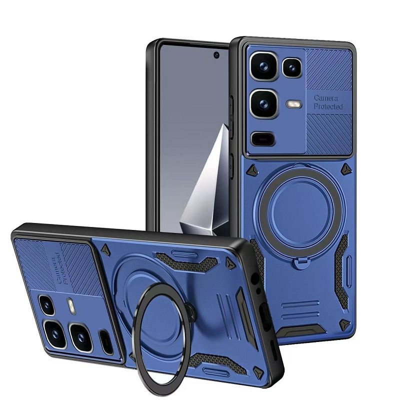 Phone Case for Infinix Note 50 Pro 4G/Note 50 4G Magnetic 360° Rotating Ring Stand Full Coverge TPU Hybrid PC Cover