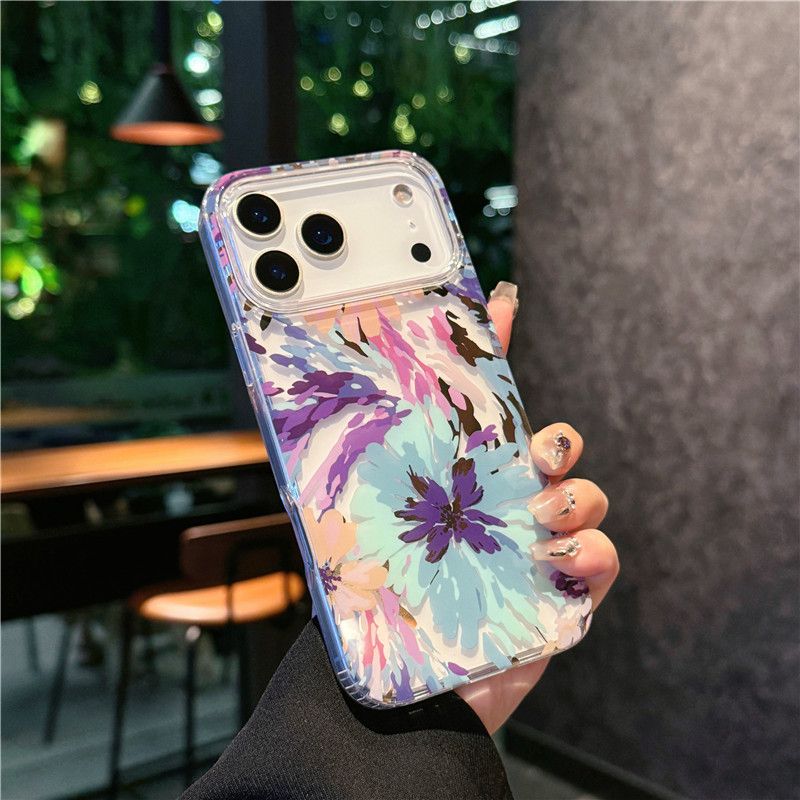 Luxury Fashion Colorful Flowers Transparent Phone Case for iPhone 17 Pro Max 17 Air 16e 16 Pro Max 15 16 Plus 14 13 12 Pro Max Ultra High Quality Back Cover