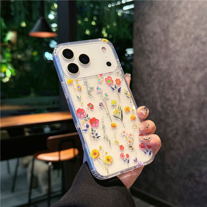 Luxury Fashion Colorful Flowers Transparent Phone Case for iPhone 17 Pro Max 17 Air 16e 16 Pro Max 15 16 Plus 14 13 12 Pro Max Ultra High Quality Back Cover