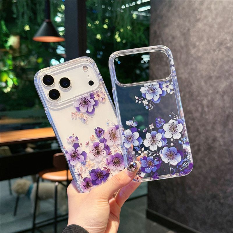 Luxury Fashion Colorful Flowers Transparent Phone Case for iPhone 17 Pro Max 17 Air 16e 16 Pro Max 15 16 Plus 14 13 12 Pro Max Ultra High Quality Back Cover