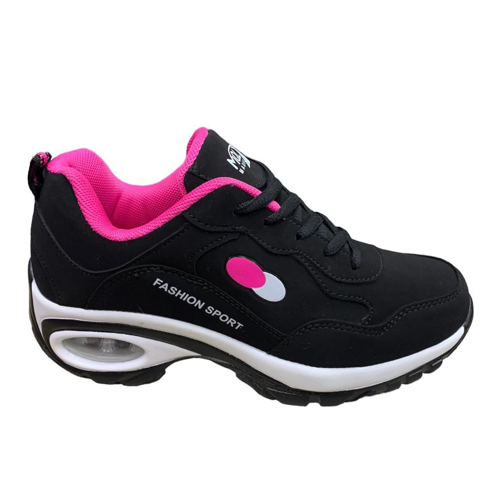 New Arrivals women's casual sports shoes girls fashion running shoes Light and non-slip-Black Pink