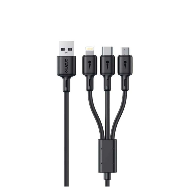 Oraimo 3-in-1 USB to Micro USB; USB Type C and Lightning Charging Cable
