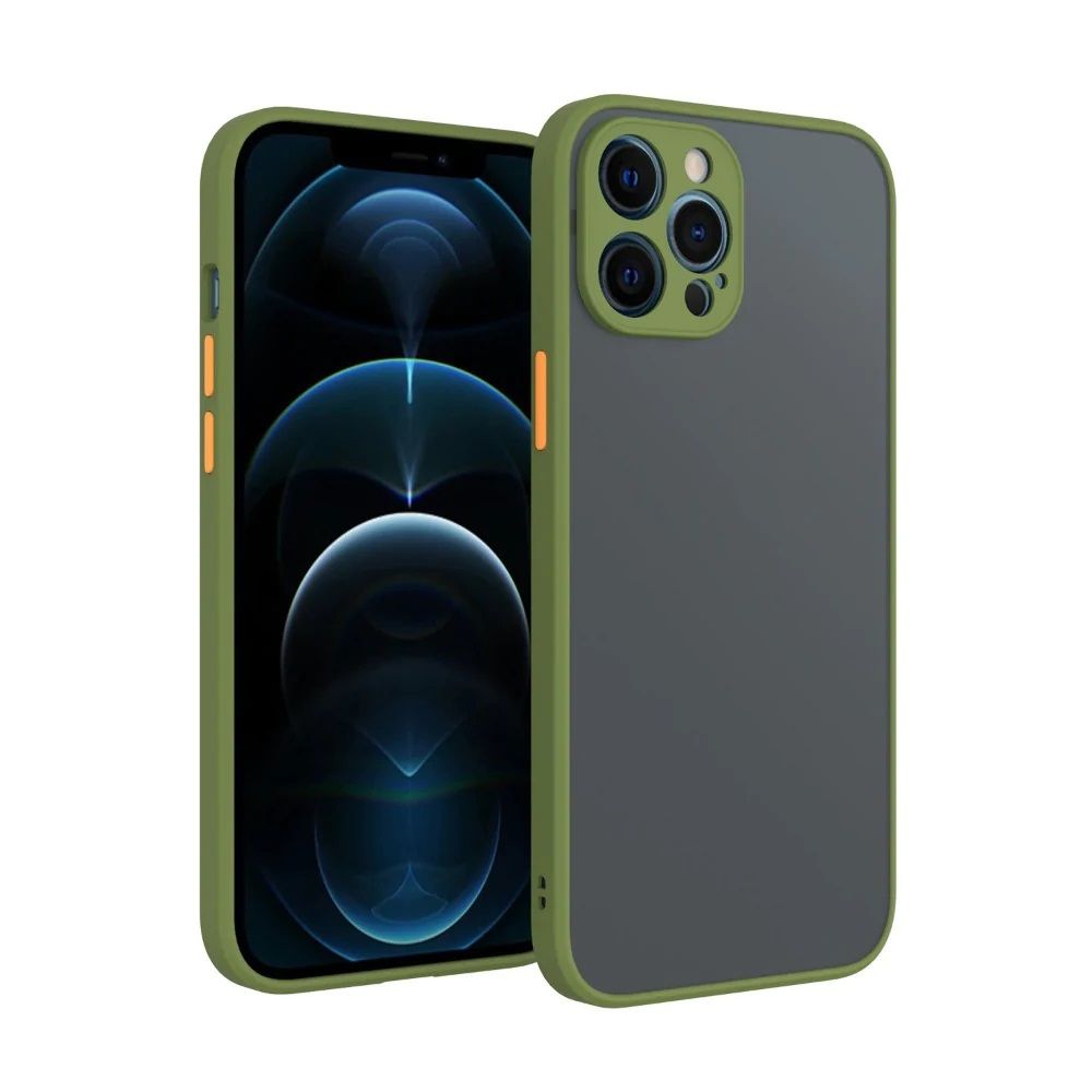 TPU Bumper with Translucent Back PC Case for iPhone 12 Series