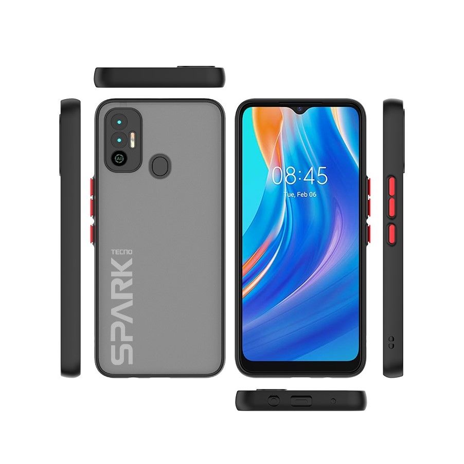 TPU Bumper with Translucent PC Back Phone Case Covers for Tecno SPARK Series