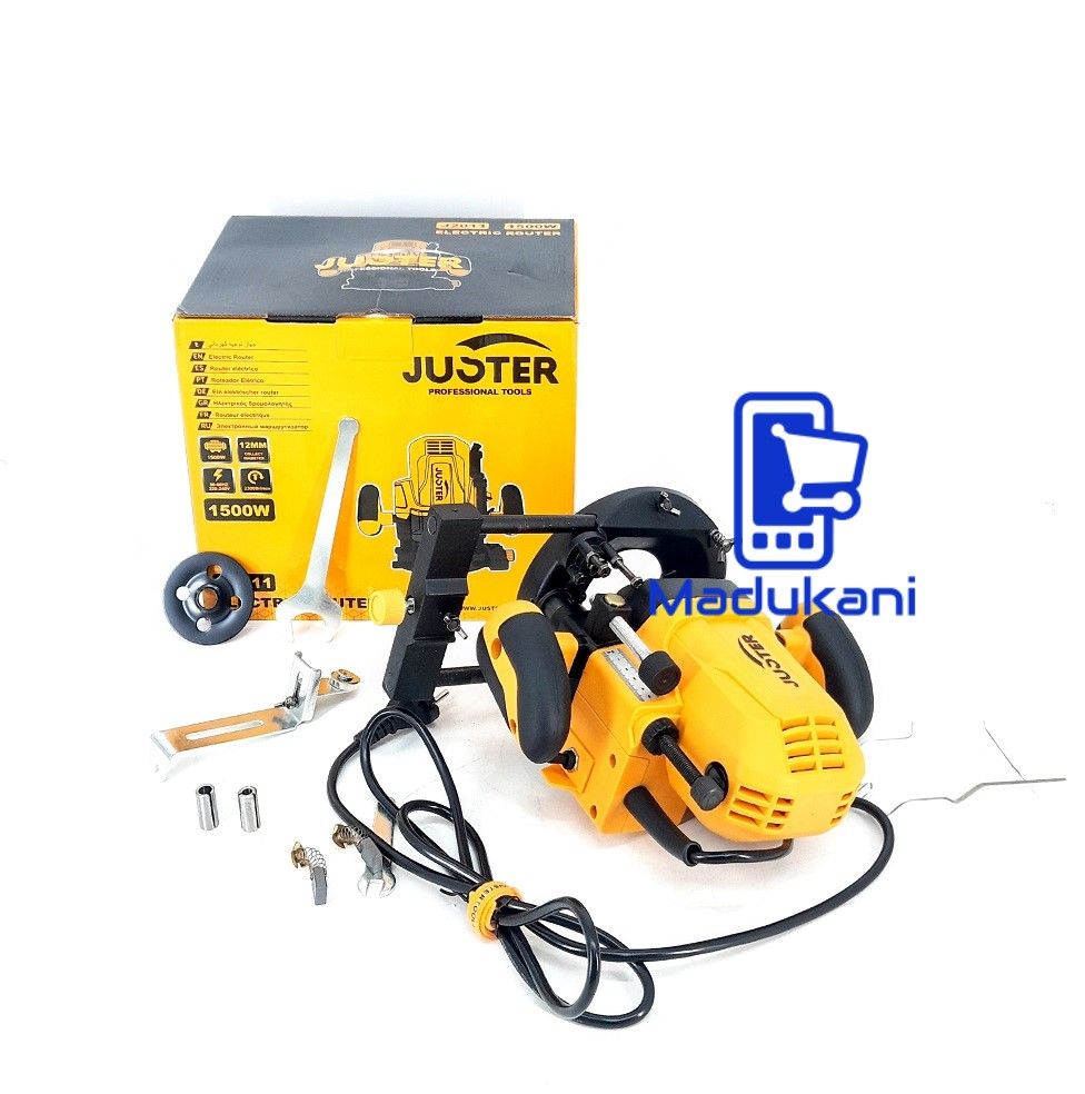 Juster J2011 1500W Electric Router with 12mm Collet and Adapters