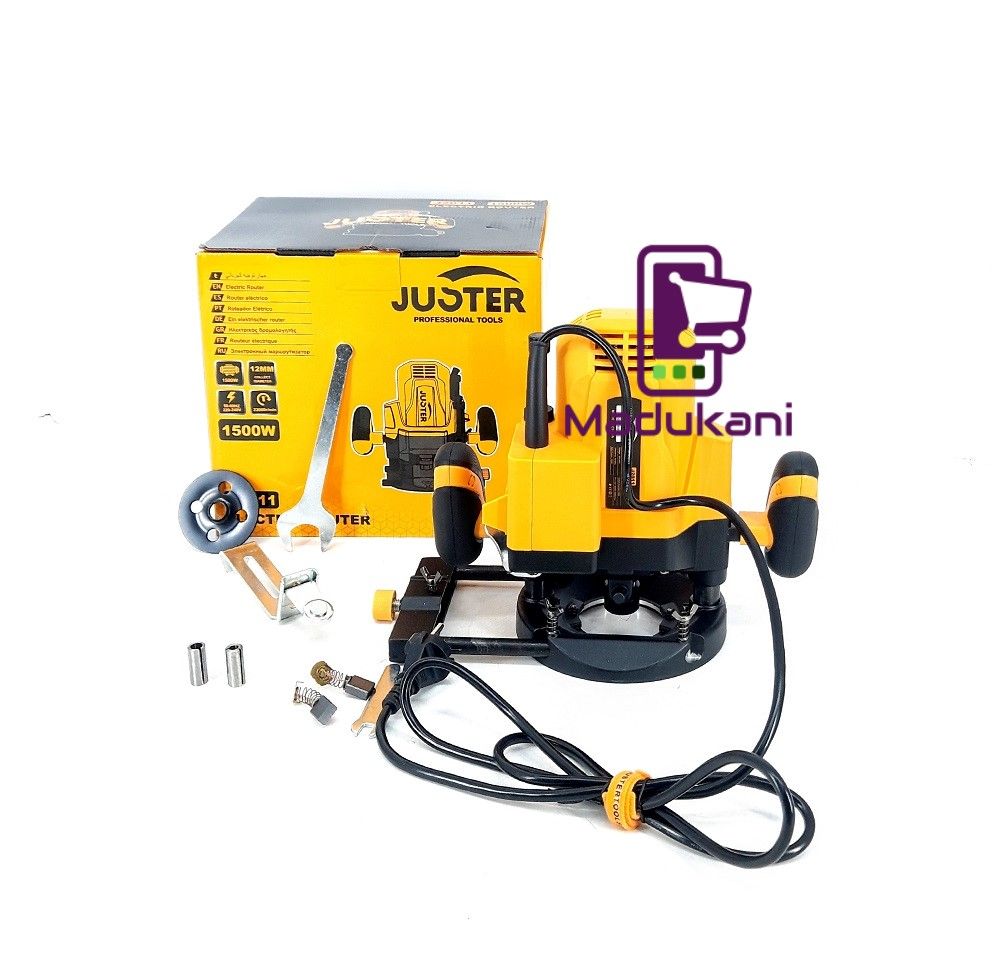 Juster J2011 1500W Electric Router with 12mm Collet and Adapters