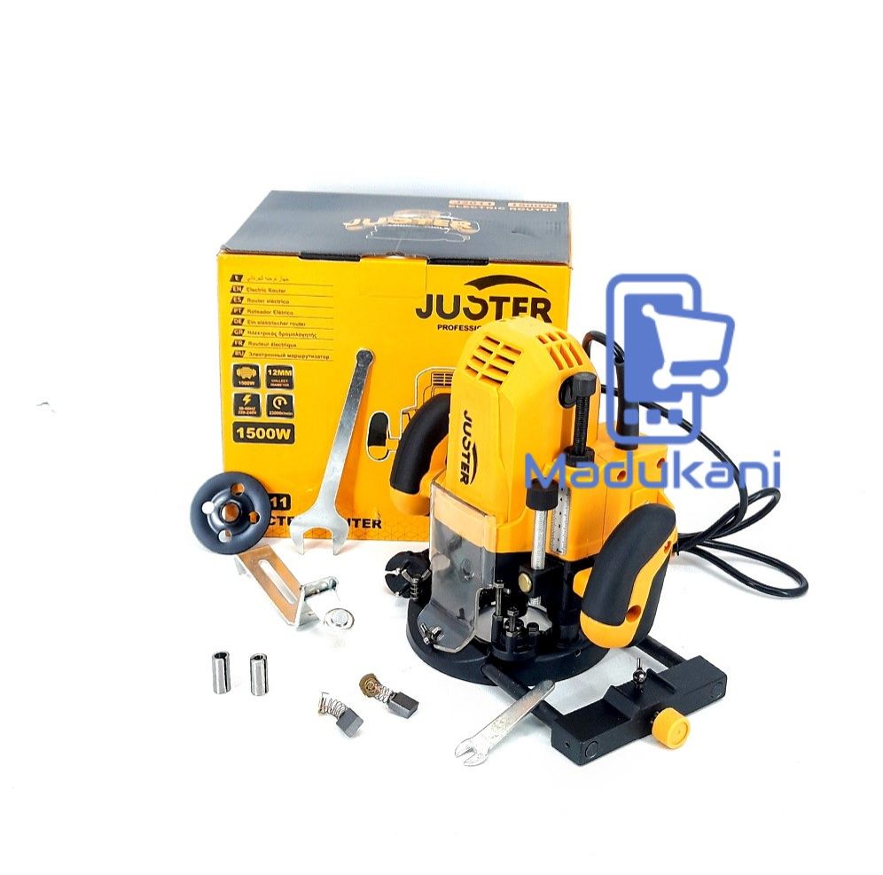 Juster J2011 1500W Electric Router with 12mm Collet and Adapters