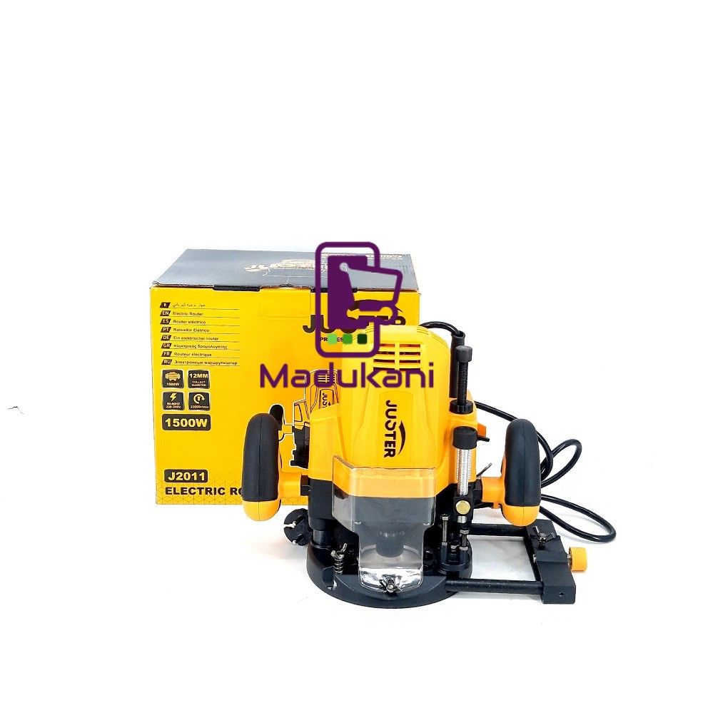 Juster J2011 1500W Electric Router with 12mm Collet and Adapters