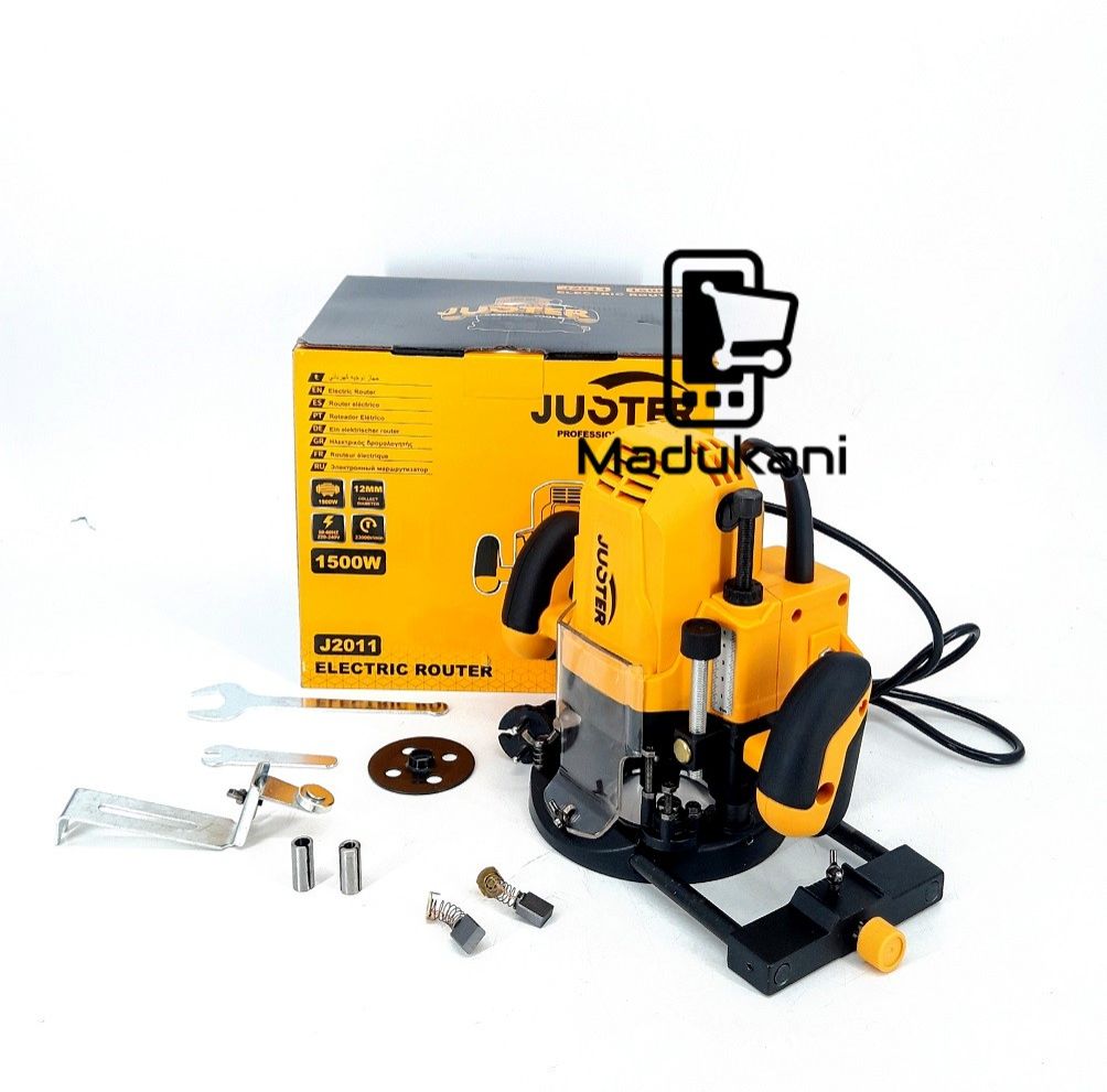 Juster J2011 1500W Electric Router with 12mm Collet and Adapters