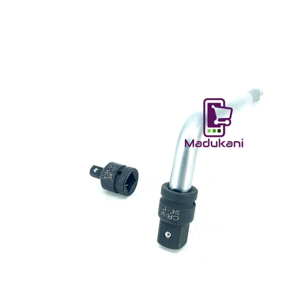 ¾ inch L Handle with ½ inch and 1 inch Impact Socket Wrench Adapters