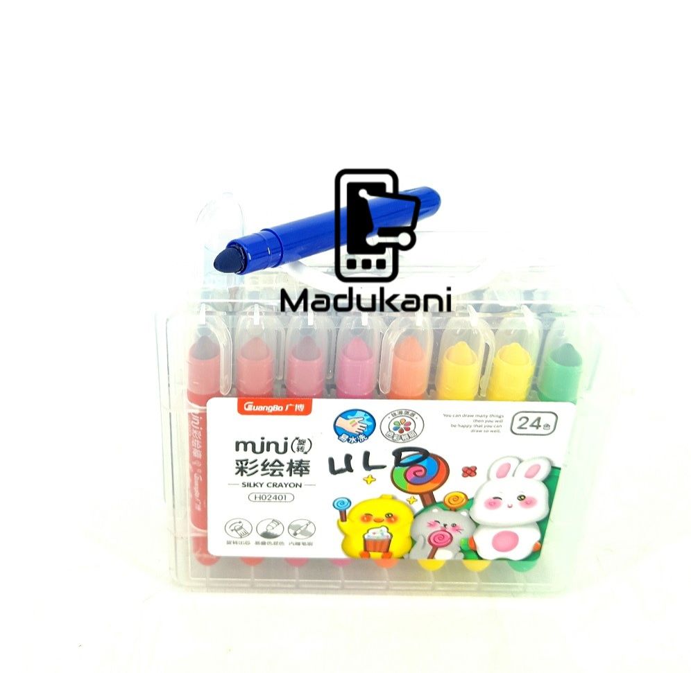 24 Colors Twistable Silky Soft Crayons in Lockable Container