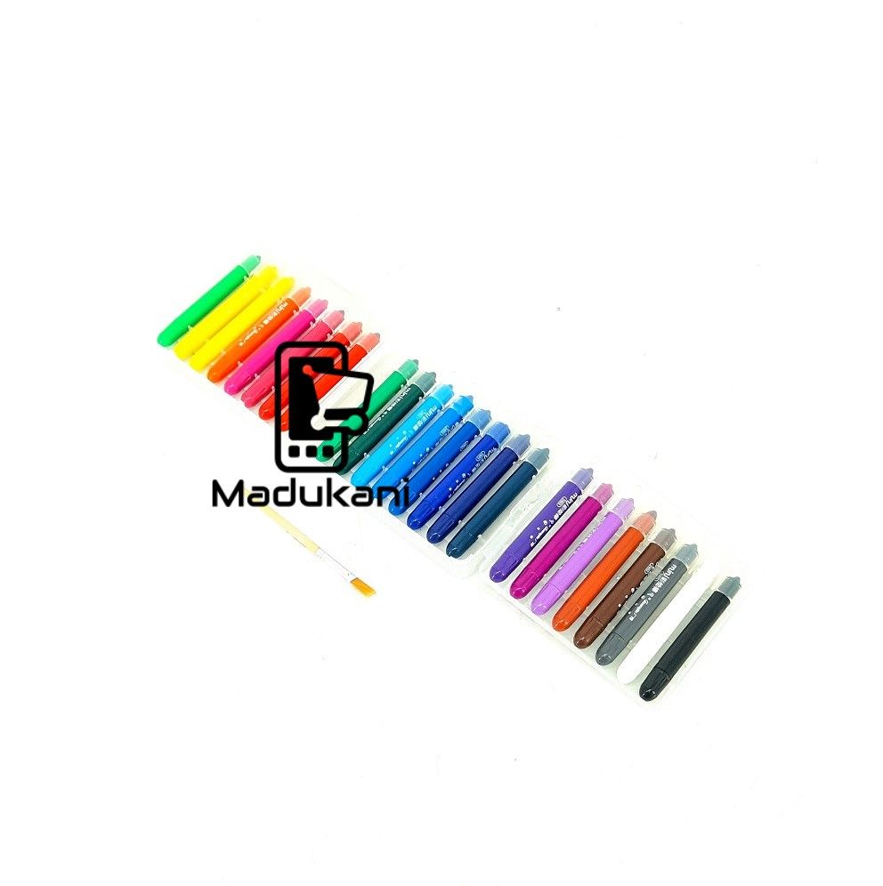 24 Colors Twistable Silky Soft Crayons in Lockable Container