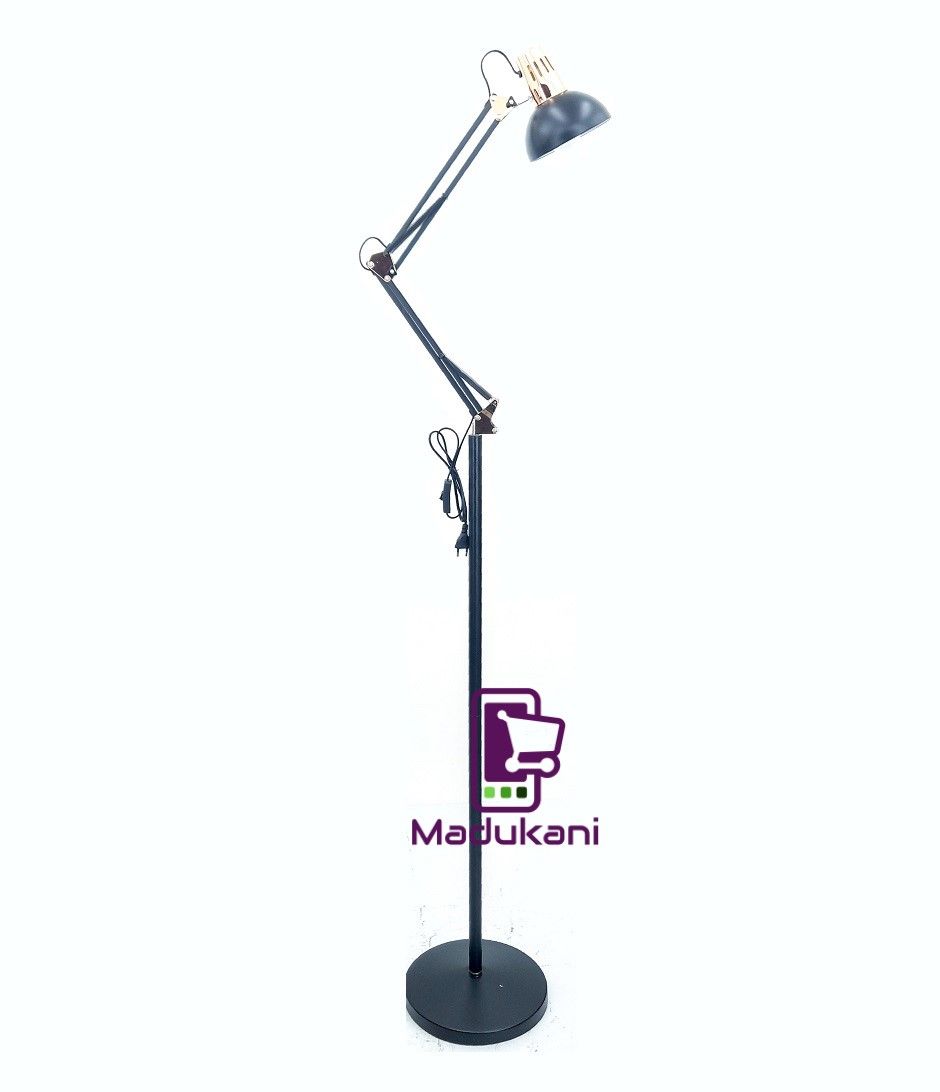 Retro Adjustable Swing Arm Floor Lamp with Switch